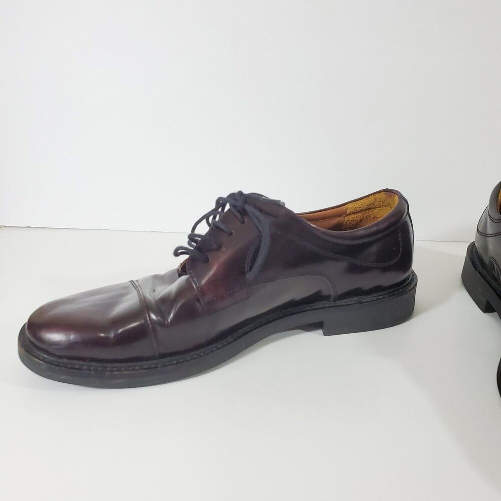 Johnston Murphy Oxford Shoes 9.5 M Minzer Dark Burgundy Lace Up 20-1253 Cap Toe - Picture 9 of 12